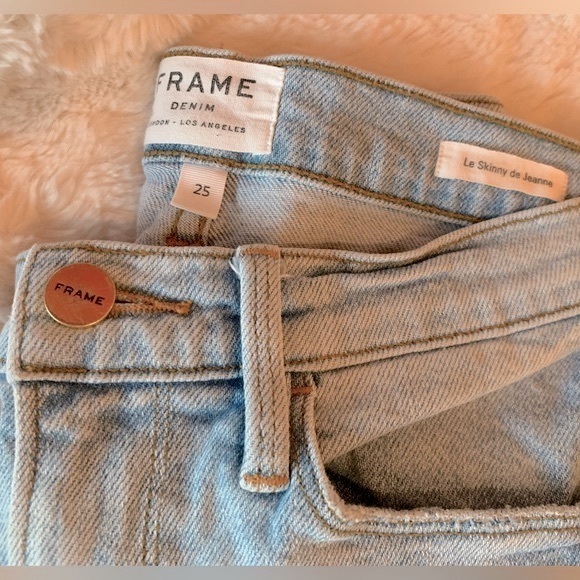 FRAME denim Le Skinny De Jeanne Jeans Adeline Light Wash mid-rise SIZE  25 - Picture 3 of 11
